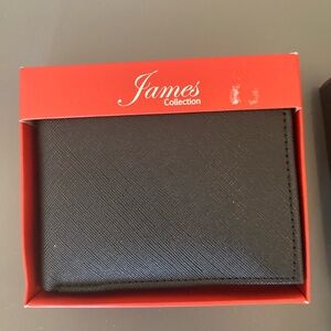 James Collection Black Handcrafted Leather Wallet